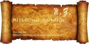Miltényi Zoltán névjegykártya