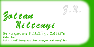 zoltan miltenyi business card